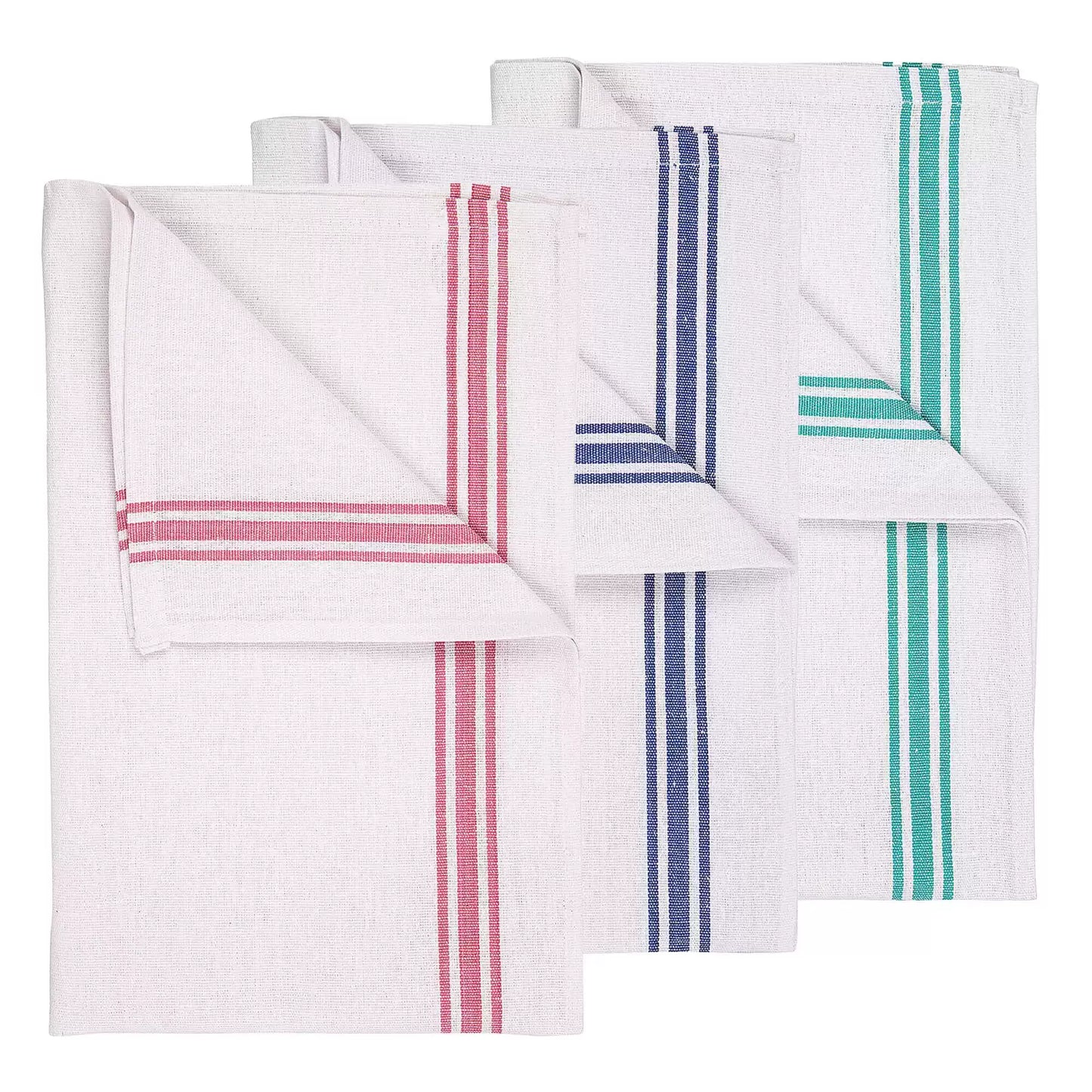 Catering Tea Towel Assorted Stripe 45cm x 74cm 10 Pack
