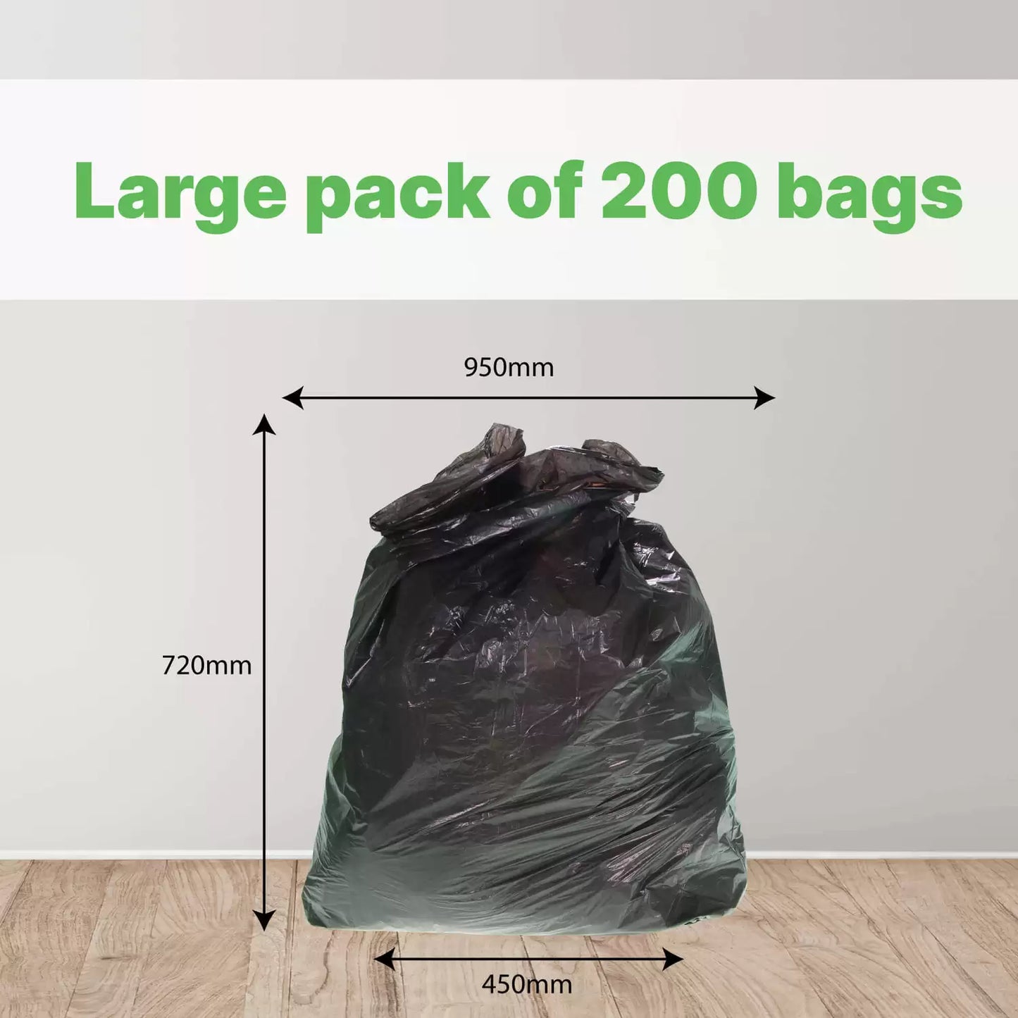 Soclean Black Bin Bags Everyday Strength 200 Pack