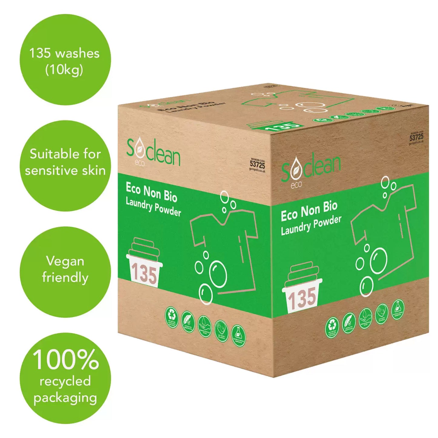 Soclean Eco Non Bio Laundry Powder 10kg