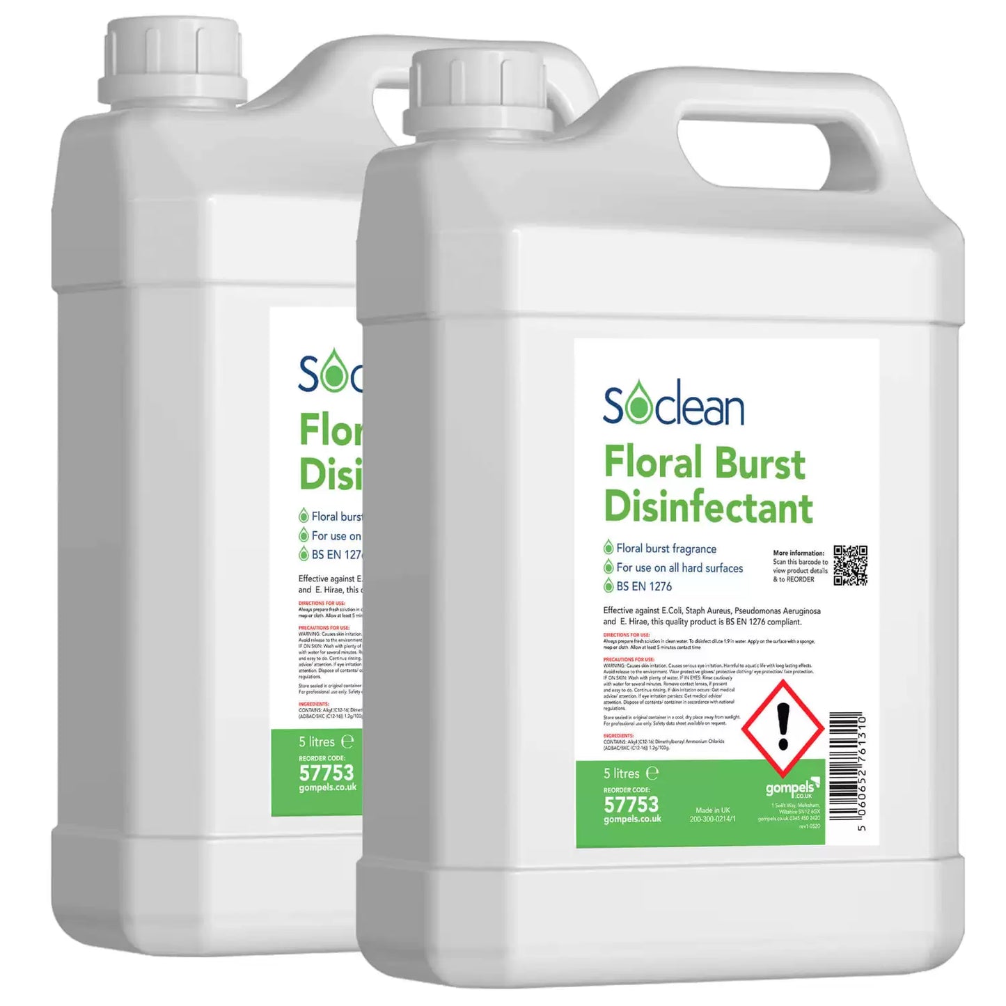 Soclean Floral Burst Disinfectant 5 Litre 2 Pack