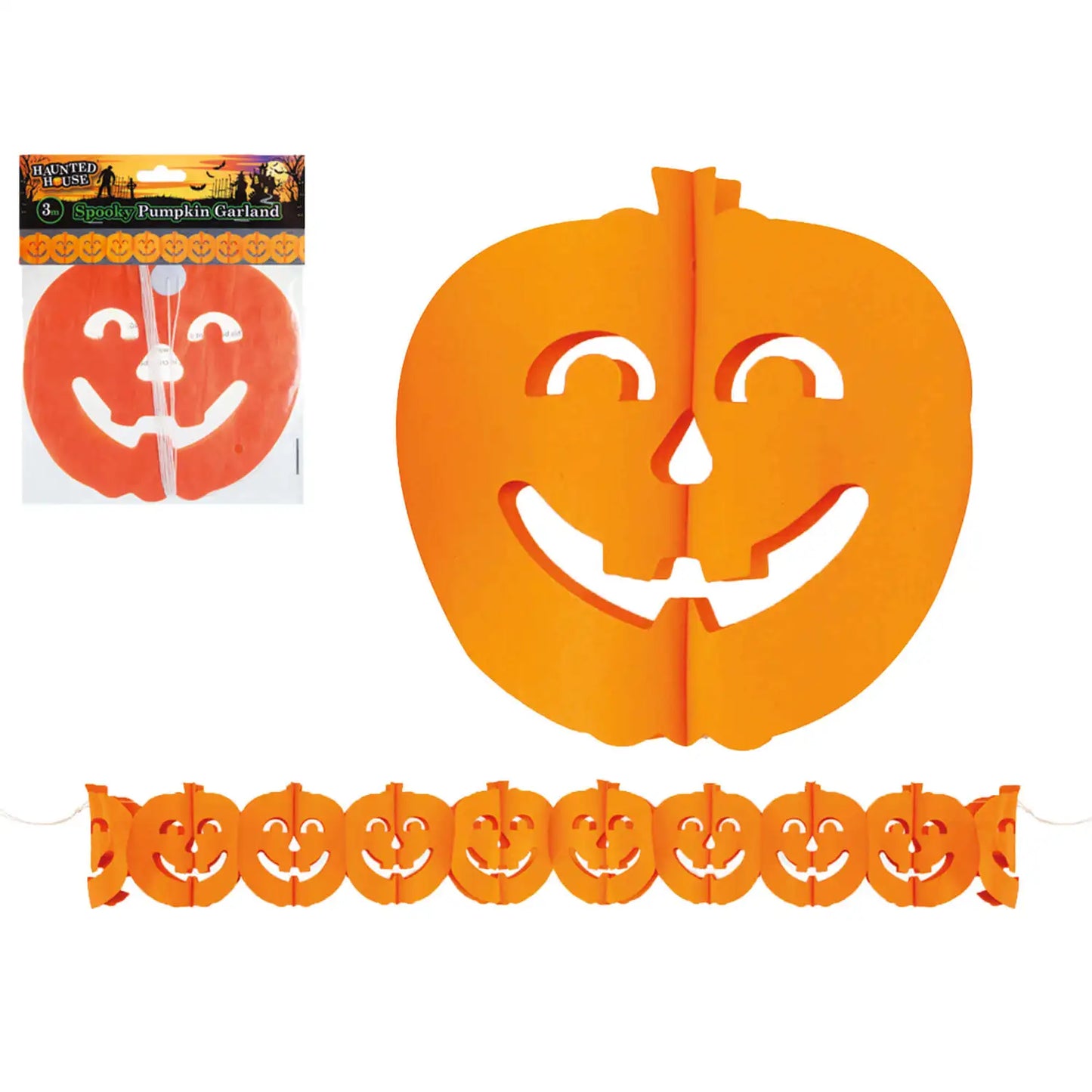 Paper Pumpkin Garland 3 Metre