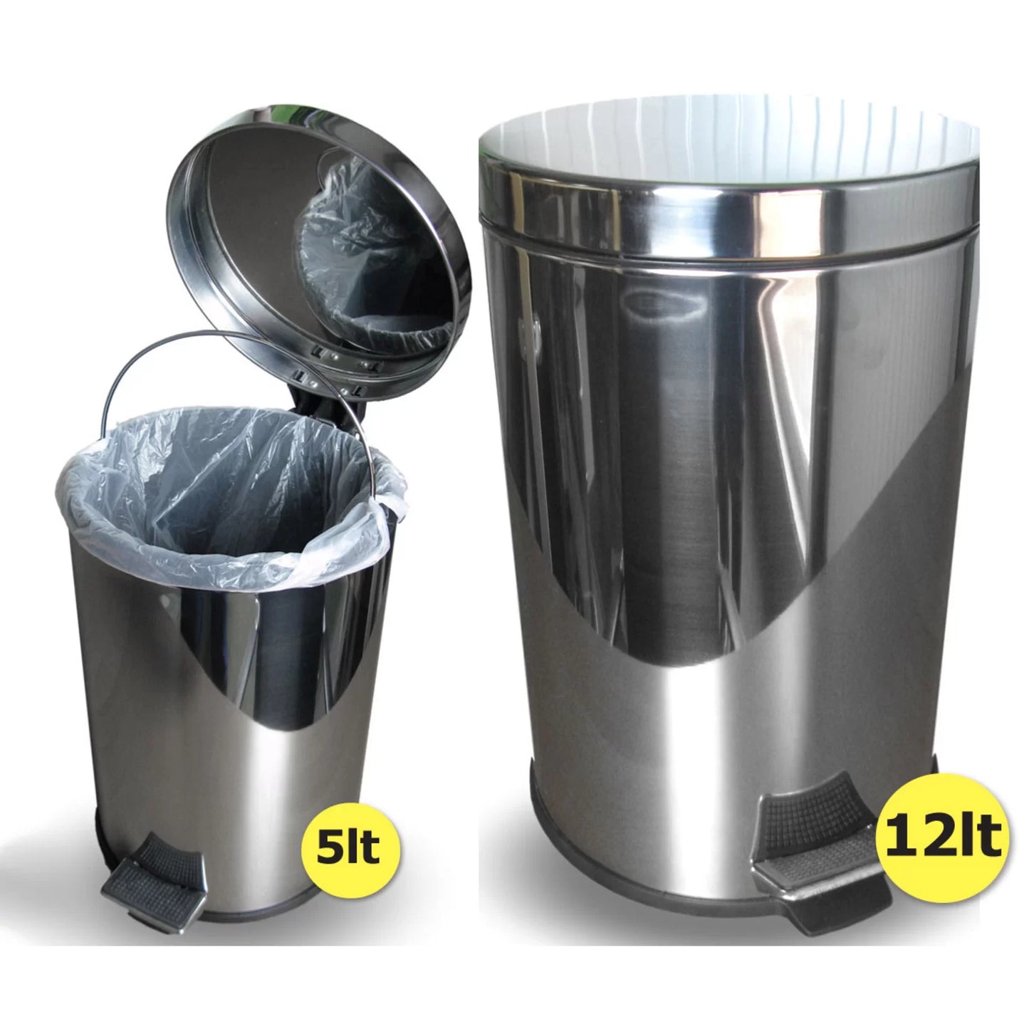 Soclean Pedal Bin Mirrored Stainless Steel 12l