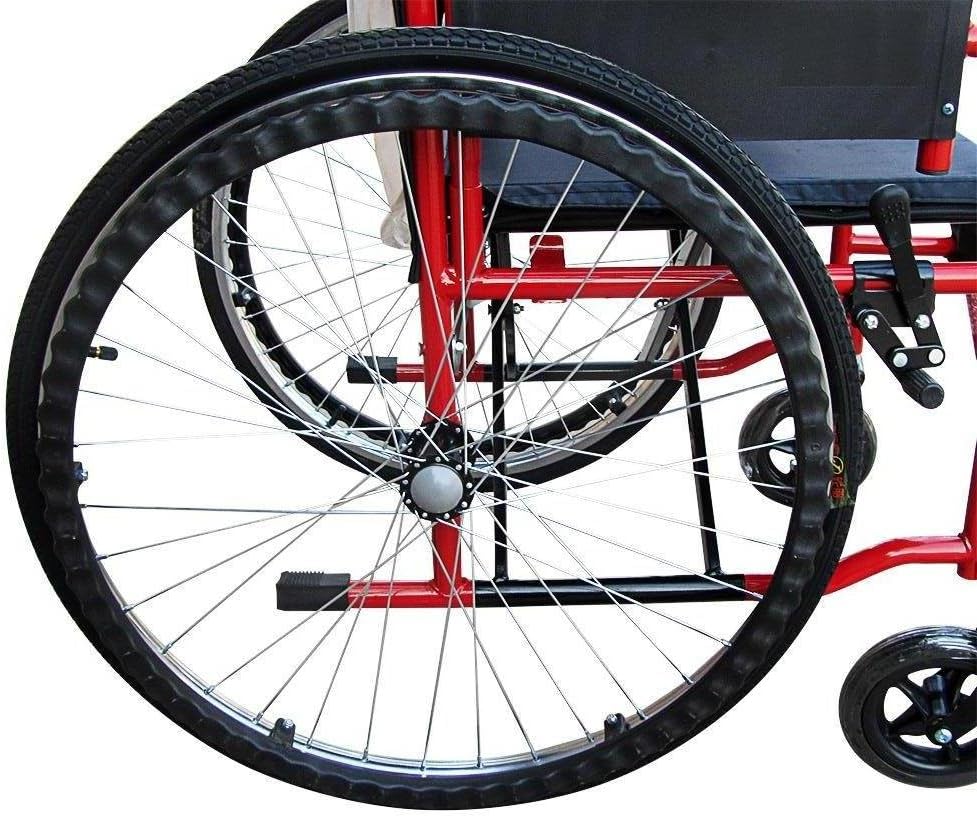Panana All AID Footrest Self Propelled Folding Transit Comfort Wheelchair (Red)