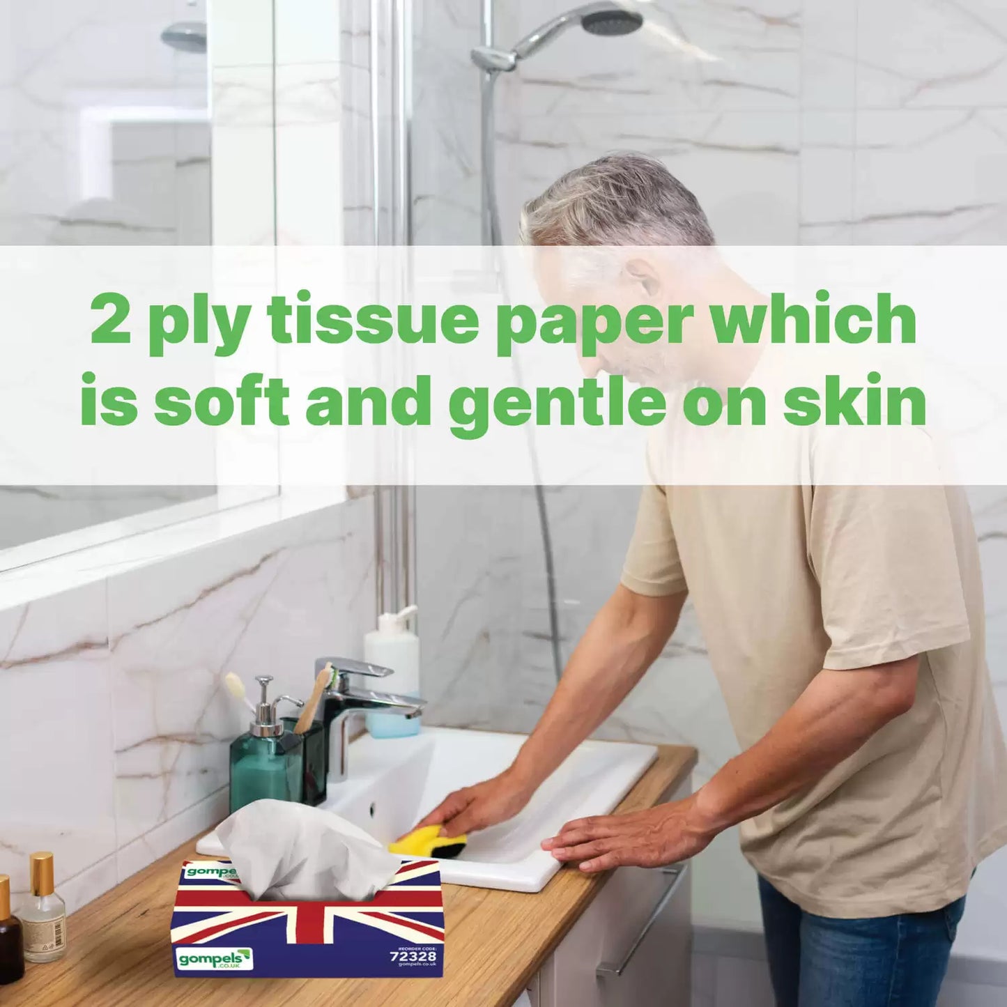 Soclean Union Jack Facial Tissues 2ply 36 x 100
