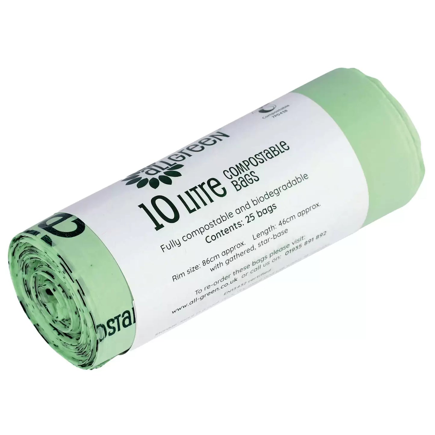 Compostable Caddy Bin Liners 10 Litre Roll 25