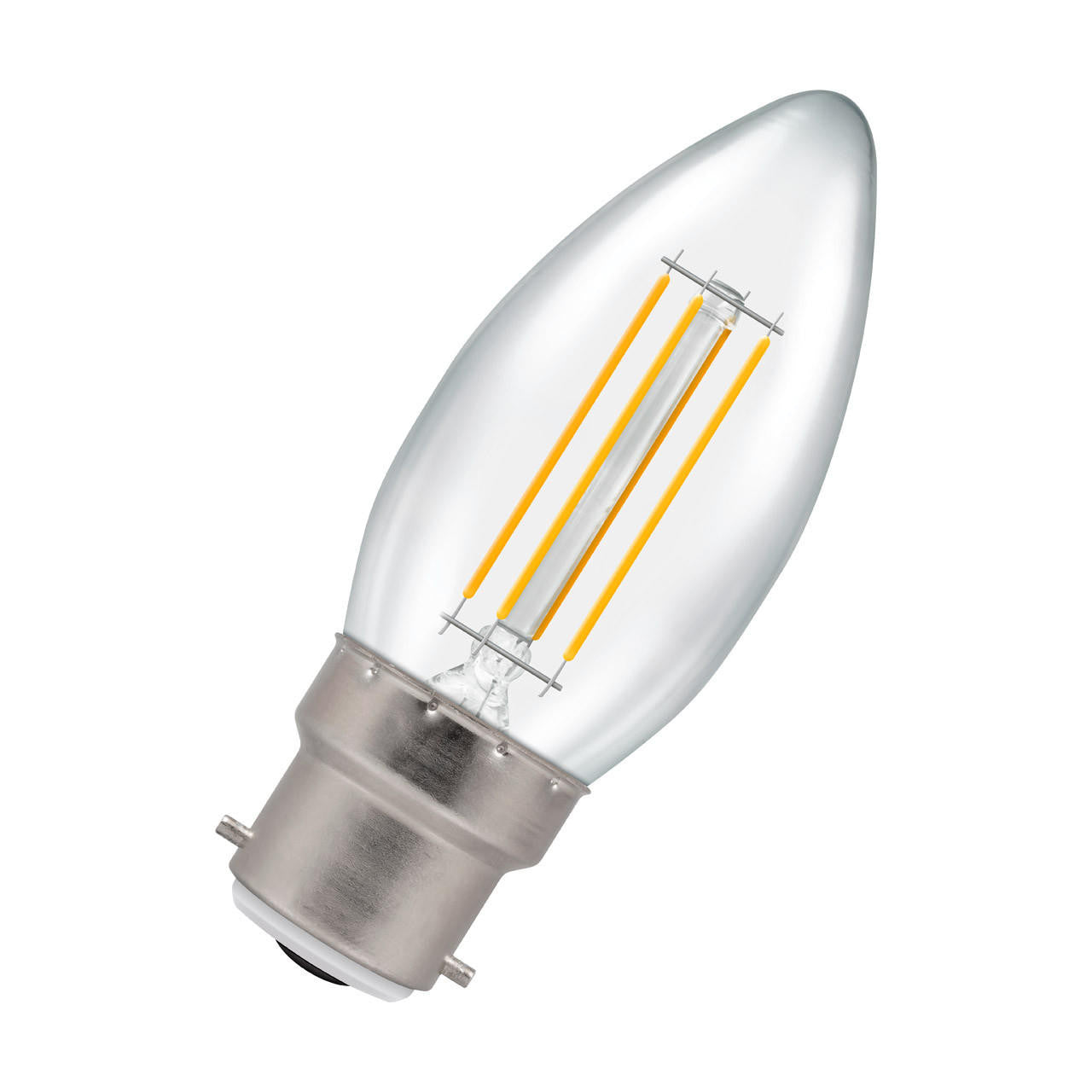 Crompton Lamps LED Candle 5W B22 Dimmable Filament Warm White Clear (40W Eqv)